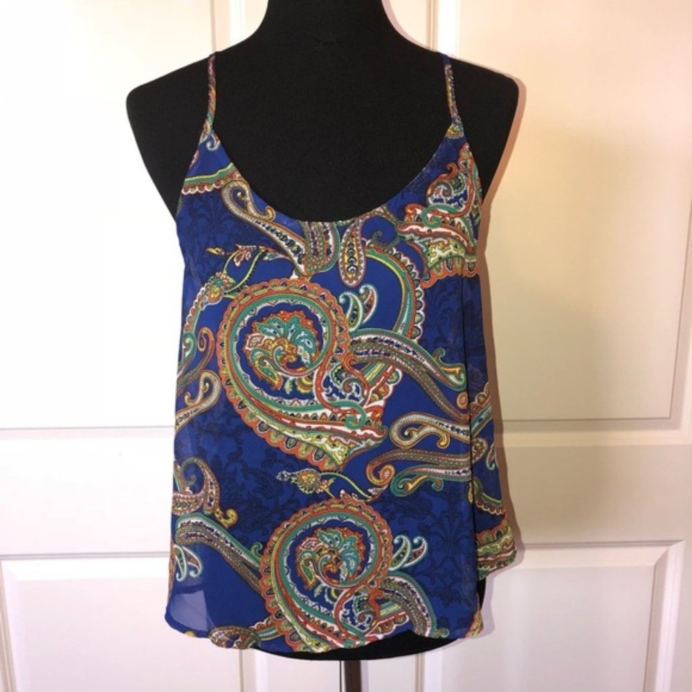 Lush Blue Paisley Print Cami